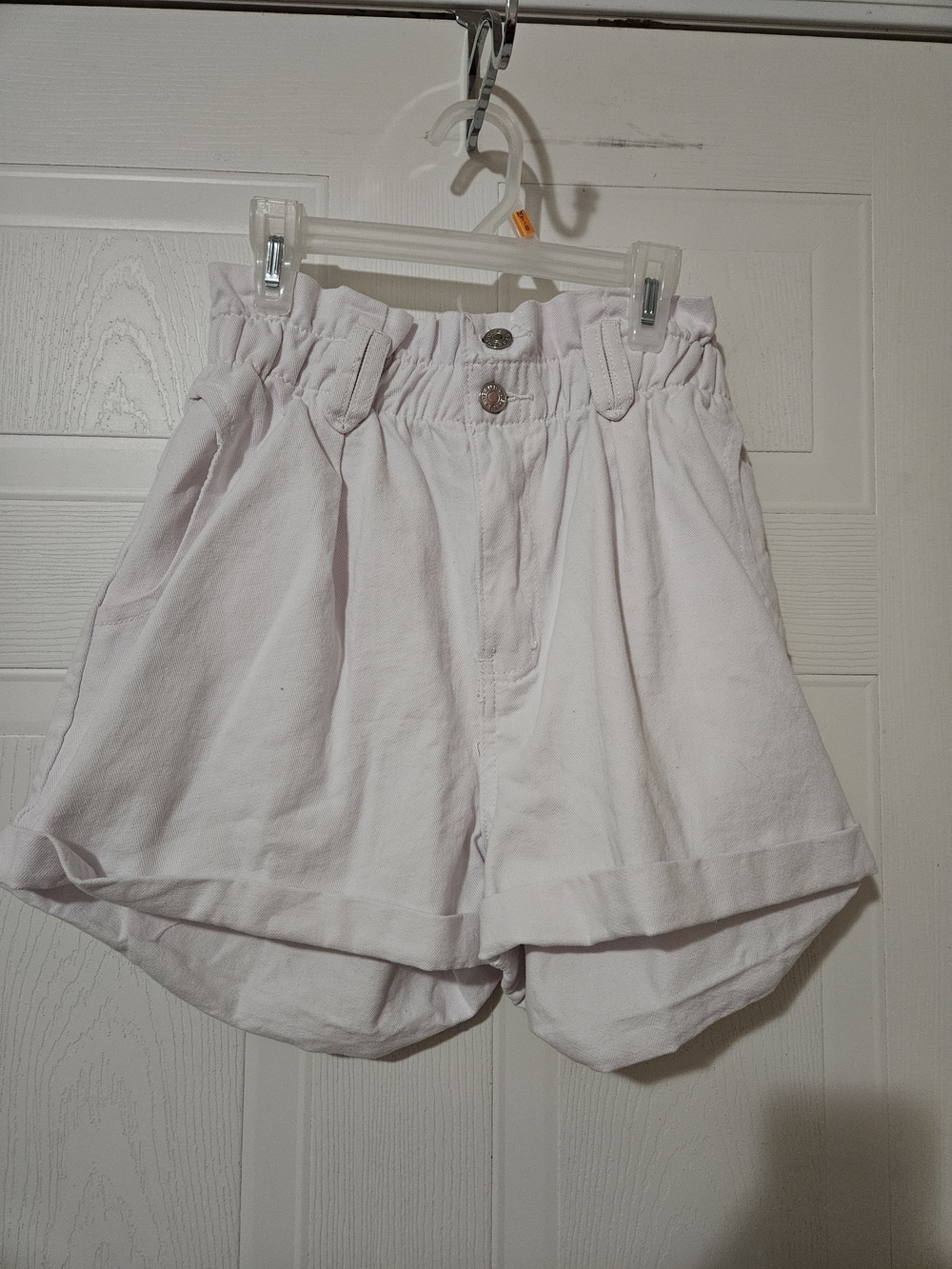 Women's High-Waist Denim Shorts - White